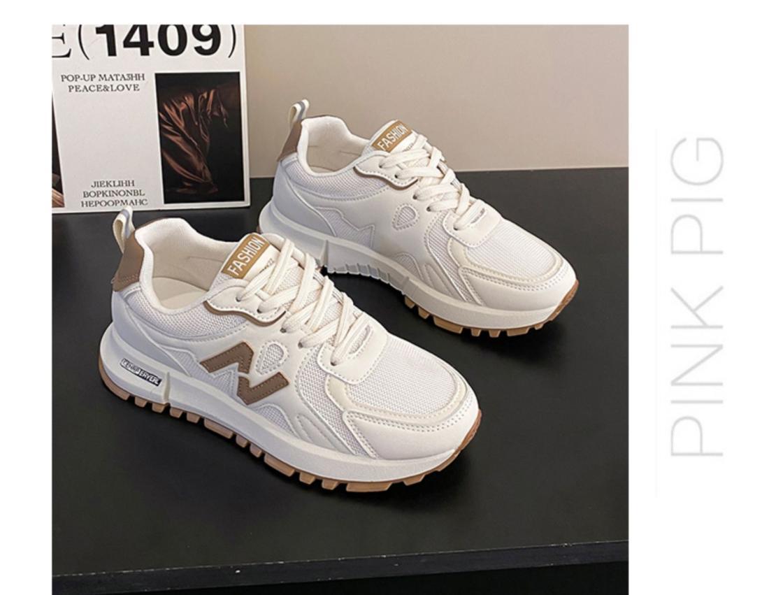 跨境运动鞋女2025春季新款透气休闲厚底老爹鞋时尚网面女式休闲鞋详情31