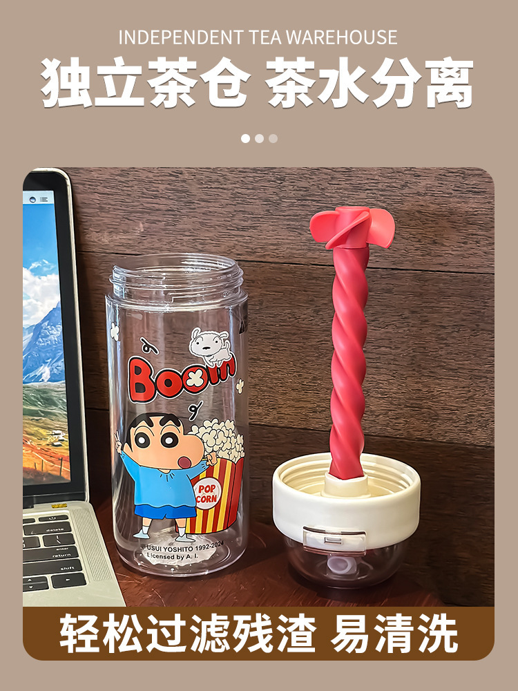 蜡笔小新tritan水杯女生2025新款夏天搅拌杯学生上学专用杯子防摔详情8