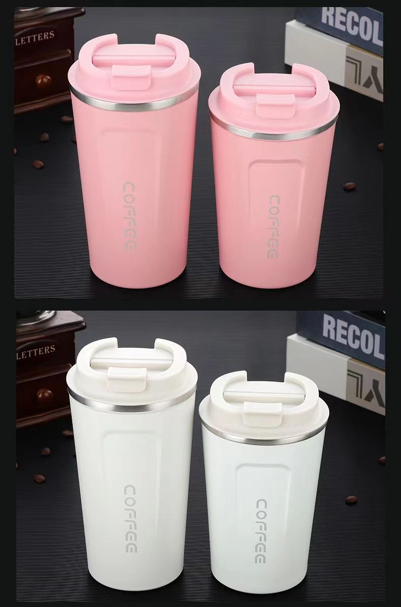 跨境简约不锈钢车载咖啡杯商务便携真空随行杯办公直饮保温杯现货详情20