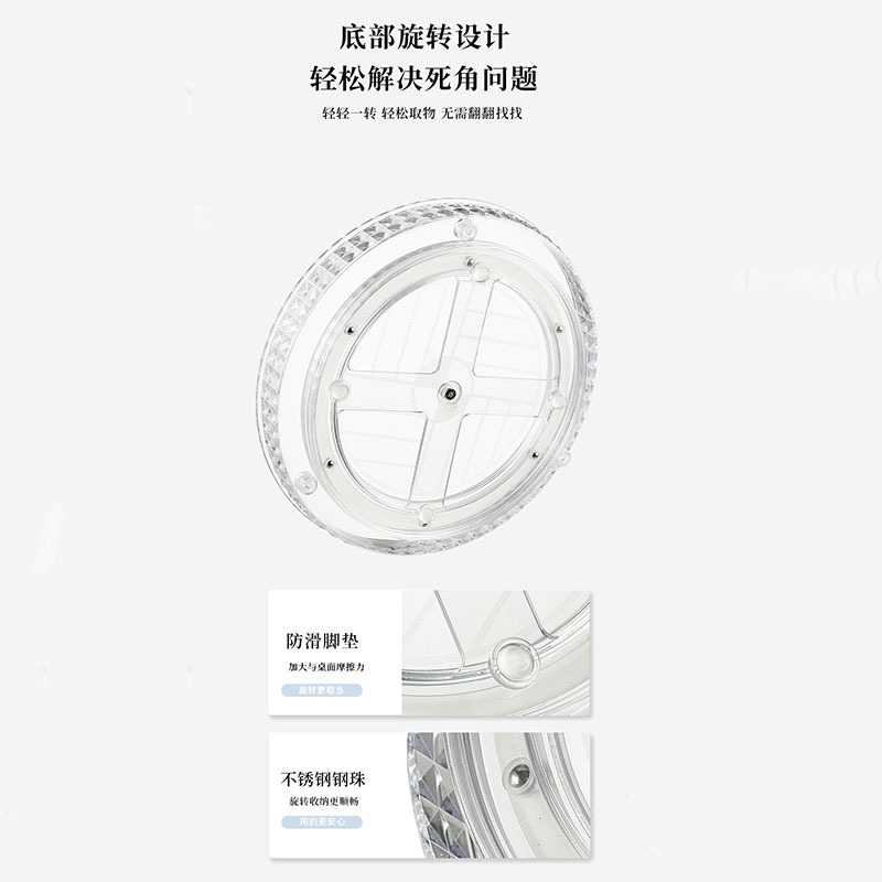 Light luxury dressing table, cosmetics rotating storage rack box, bathroom desktop, perfume and skin care products storage rack tray pic 3