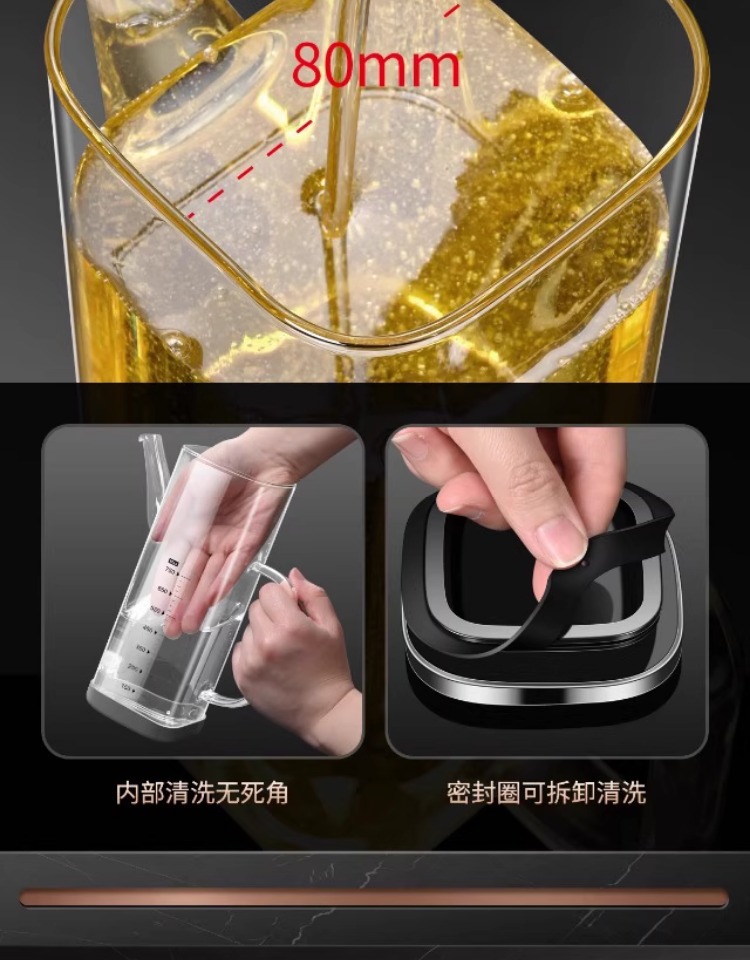 Glass oil pot, leak-proof bottle, kitchen household, non-stick oil container for seasonings such as soy sauce and vinegar, stainless steel large oil tank pic 10