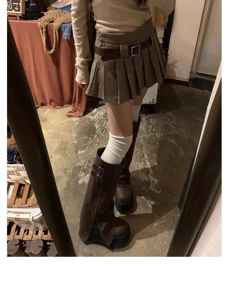 厚底裤管靴西部骑士靴2025新款爆款长筒靴女秋冬不过膝瘦瘦高筒靴详情18