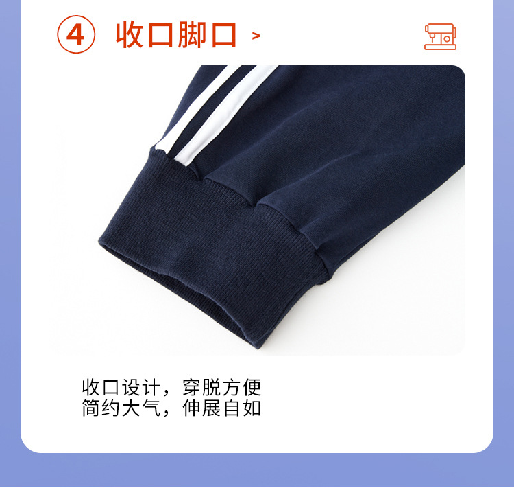 儿童两道杠深蓝运动裤七分裤夏季薄款短裤男童藏青色7分校服1详情8