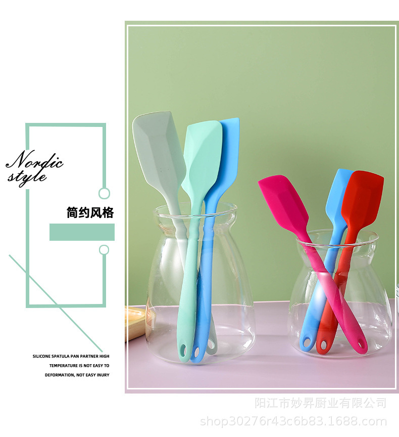 一体式全包硅胶刮刀牛油搅拌平刀蛋糕烘焙工具奶油刮刀详情2