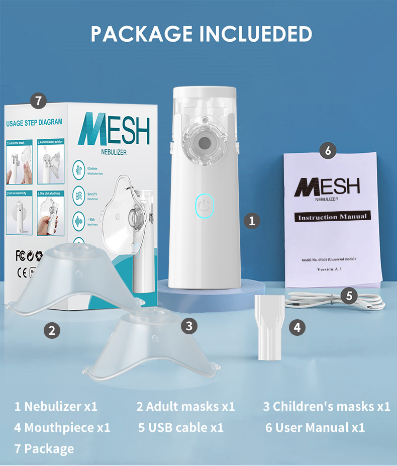私模手持便携式雾化器超声波微网雾化机nebulizer家用儿童雾化器详情4