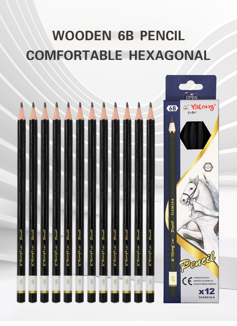 YL83015-6B high-quality student pencil standard drawing pencil pic 1
