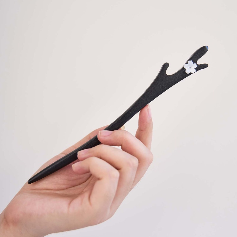 古风发簪女木质钗子流苏步摇高级感新中式盘发器马面裙汉服禾木簪详情9