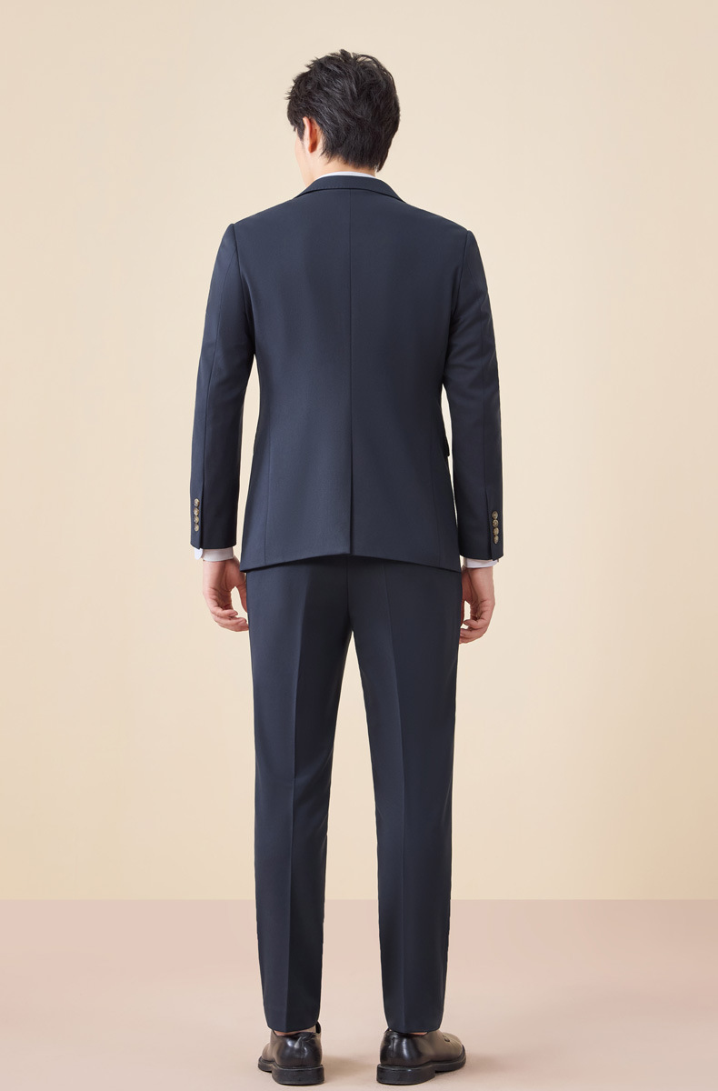 Tian Si Acetic Acid high-end navy blue suit set for men pic 14