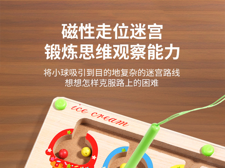 磁性数字走珠迷宫玩具幼儿童运笔吸贴早教益智逻辑思维训练游戏详情5