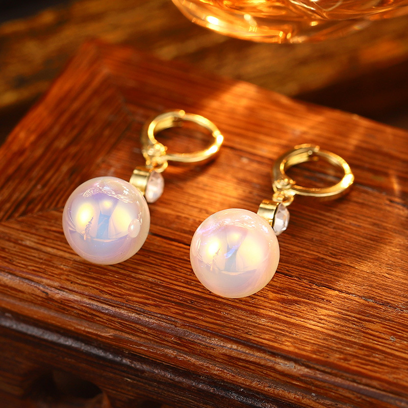 S925银针天然珍珠锆石耳钉花朵流苏多层耳环高级耳饰批发抖音爆款详情50