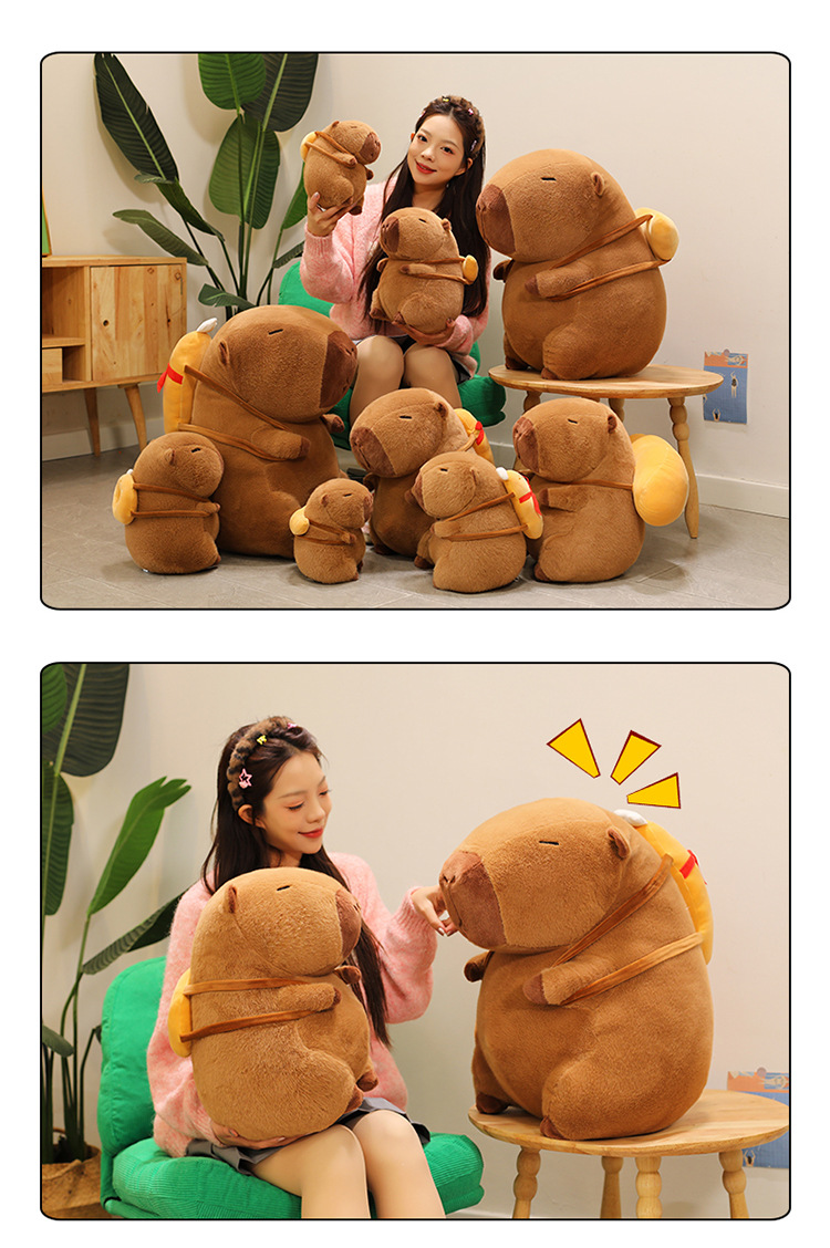 外贸新品卡皮巴拉公仔卡通烘焙系列水豚毛绒玩具抱枕娃娃机兑换品详情7