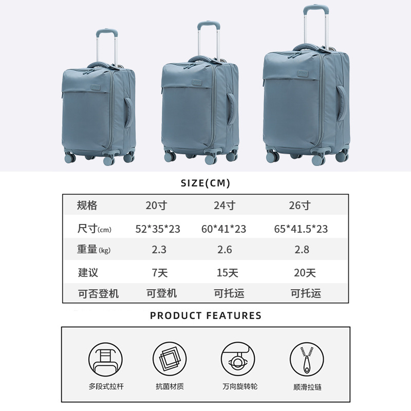 AIRWAY出口日本超轻防水牛津布旅行箱登机箱万向轮外贸行李箱批发详情19