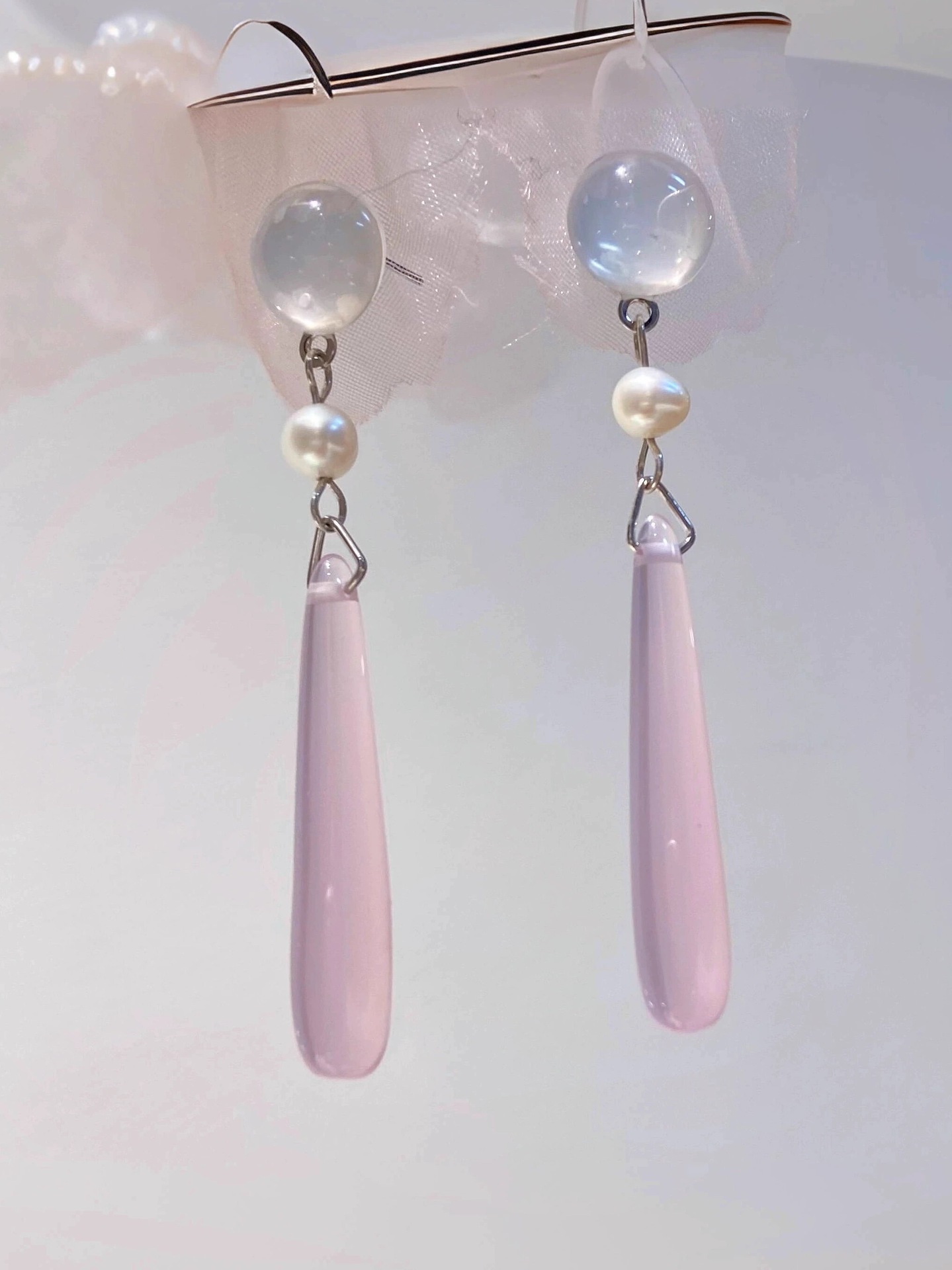 新款水滴珍珠清冷国风气质耳夹无耳洞女耳钉耳饰配饰新中式古风详情3