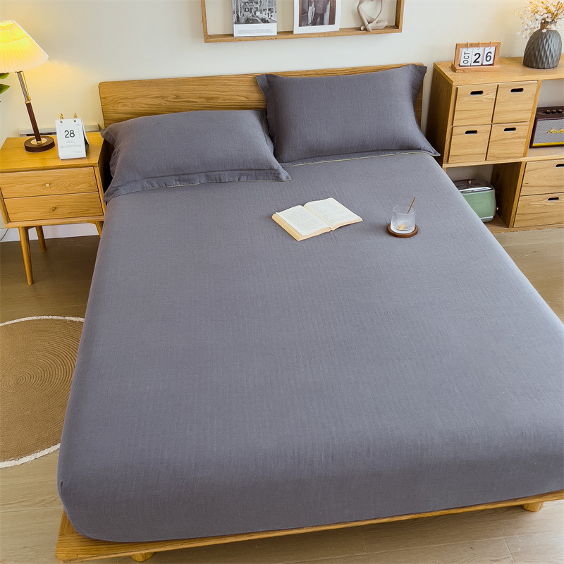 Pure cotton yarn-dyed jacquard double-layer gauze bed cover, single piece of all-cotton gauze mattress protective cover, bedspread, bed cover, single piece of bedding pic 60