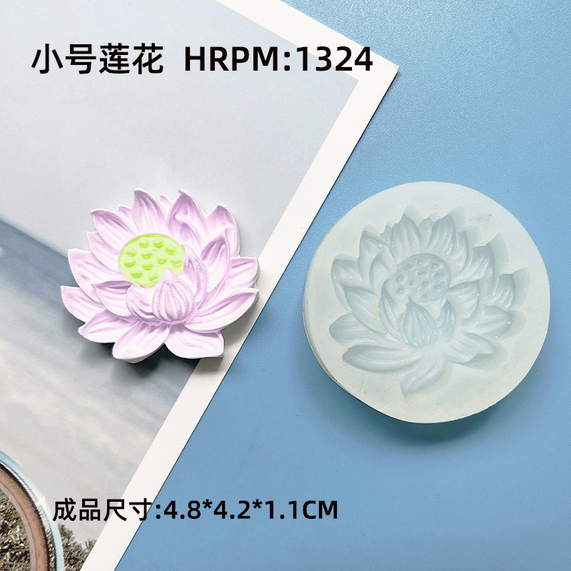 diy lotus silicone mold, lotus chocolate cake, fondant dew, scented candle, soap, and epoxy resin decorative mold pic 7