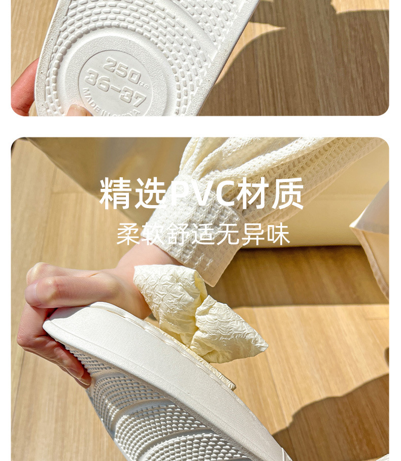 蝴蝶结月子鞋夏季薄款软底孕妇产后透气厚底包跟棉拖鞋女厂家代发详情8