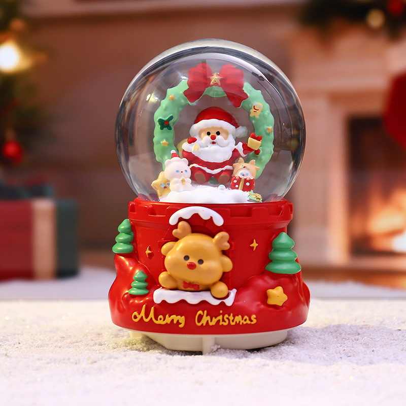 New Santa Claus Christmas Story Crystal Ball music box Cartoon Glowing Snowflakes Christmas student gift pic 6