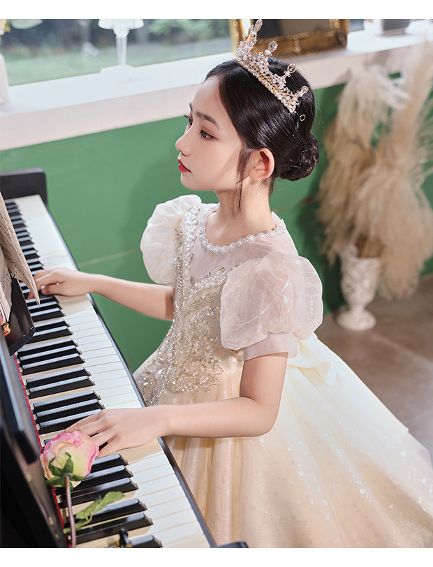 女童礼服轻奢小众高端洋气儿童钢琴走秀表演服女孩生日主持蓬蓬裙详情17