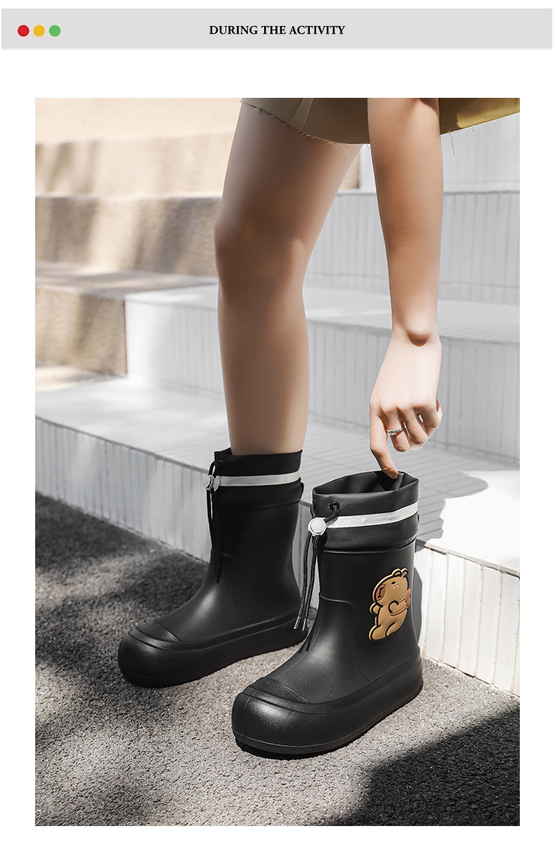 网红卡通时尚雨鞋女款外穿收口防水鞋防滑亲子雨靴女学生可爱胶鞋详情18