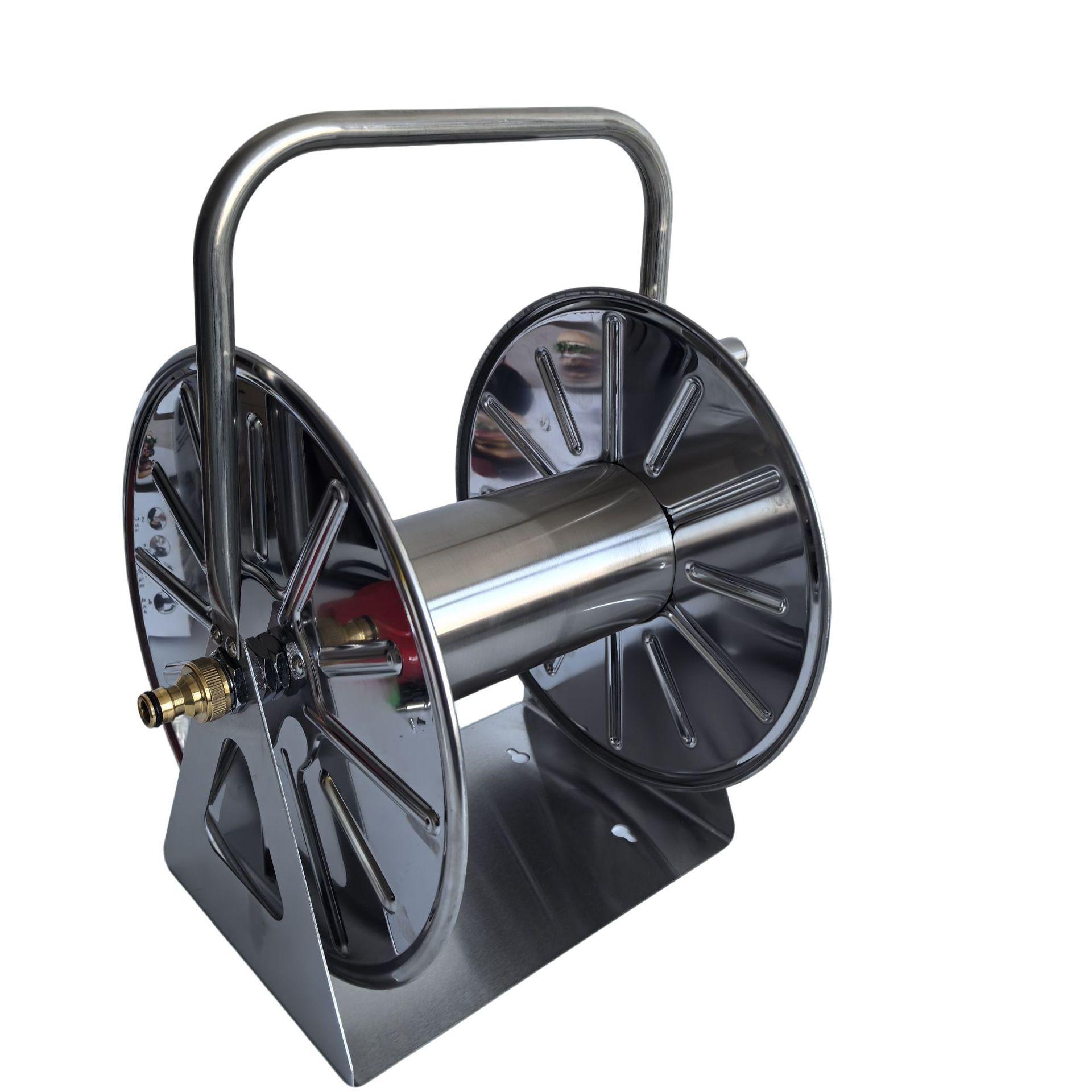 不锈钢浇花洗车水管收纳架挂式自动卷管器手提农家用水管绕管车架详情11