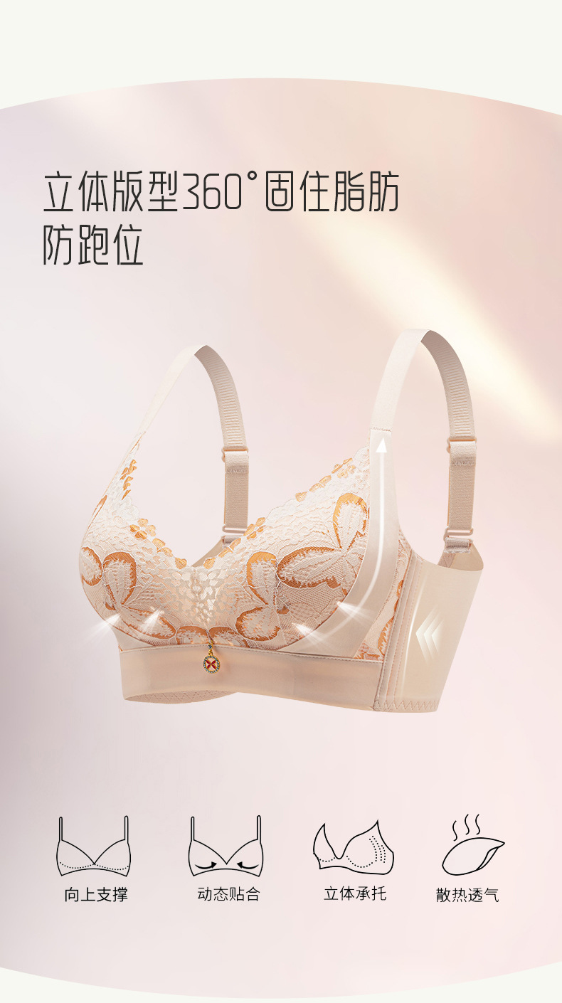 New comfortable bra for women, small breasts gathered to look larger, top support anti-sagging, lace-shaped adjustable underwear pic 11