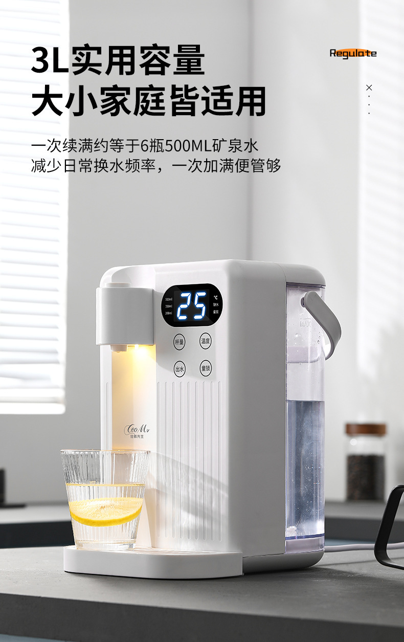 3秒速热饮水机桌面台式一键出水即热饮水机家用小型烧水壶3L代发详情7