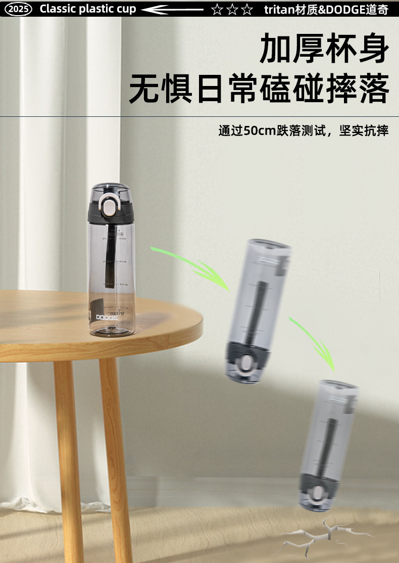 Xile Daochi large-capacity portable tritan water cup for sports and outdoor use, a cute water bottle for students and offices pic 6