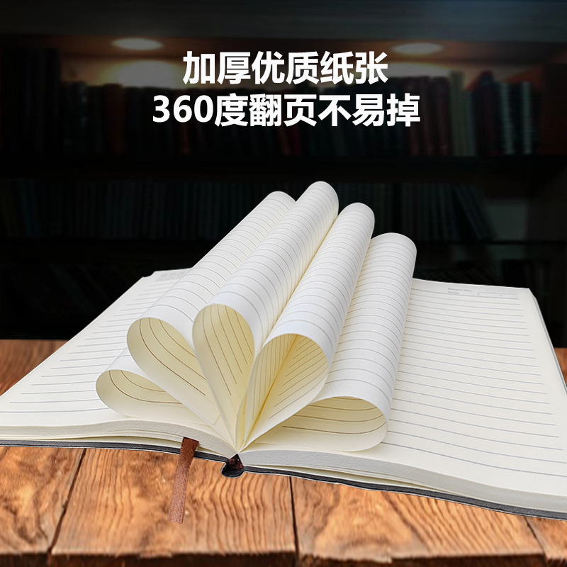 Wholesale a5 business office notebooks, b5 thickened meeting soft leather horizontal line work notebooks that can be printed with logos pic 13