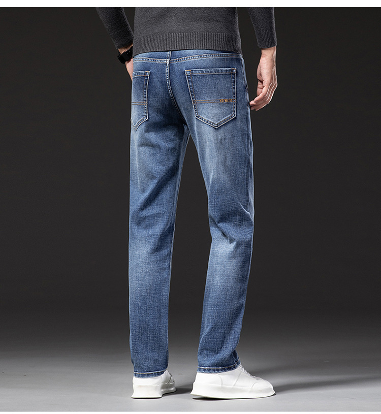 牛仔裤男秋冬商务直筒宽松弹力中青年长裤子男春秋款详情17