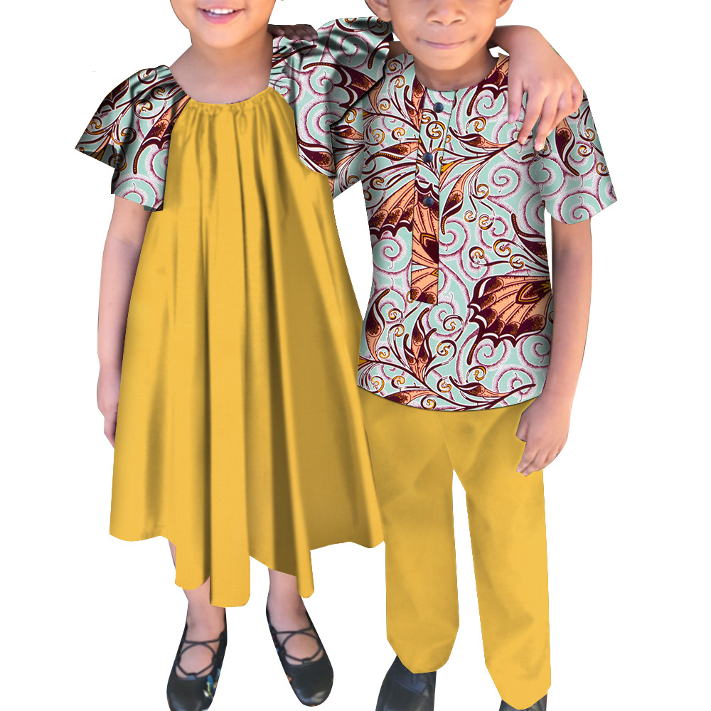 儿童服装 蓝紫图案童装 男孩女孩连衣裙套装春夏款详情12