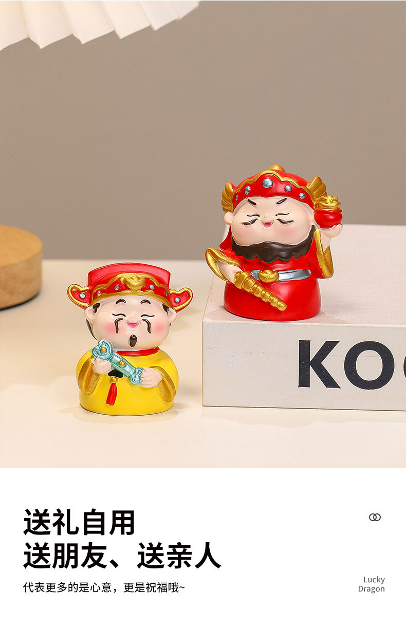 Creative and cute decorative items, office gifts for the God of Wealth, desktop decorations, resin handicrafts, high-end blind box dolls, new pic 8