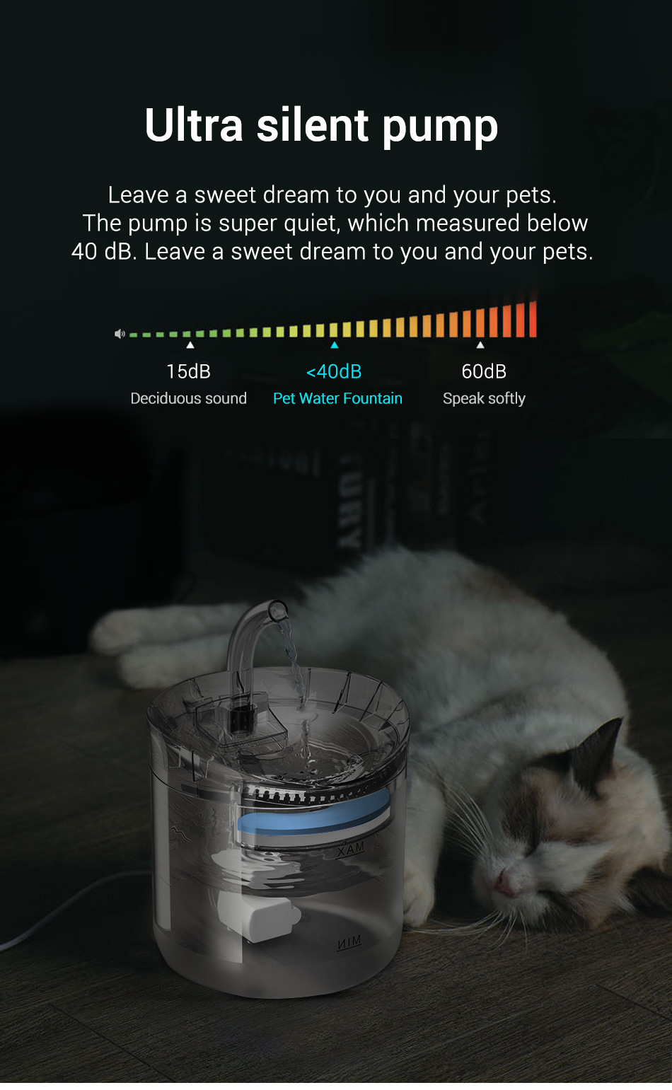 Wholesale of pet water dispensers, automatic circulation, intelligent constant-temperature cat and dog fountains, water feeders for kittens, and pet supplies pic 7