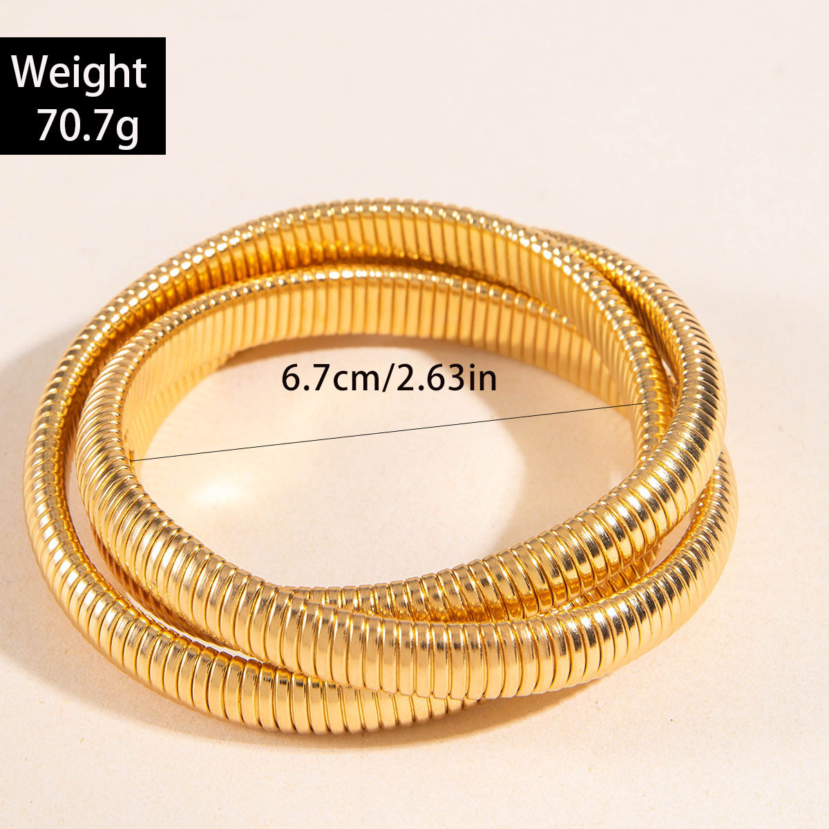 欧美跨境新款多层线条缠绕几何开口手镯套装朋克风波浪形串珠手链详情22