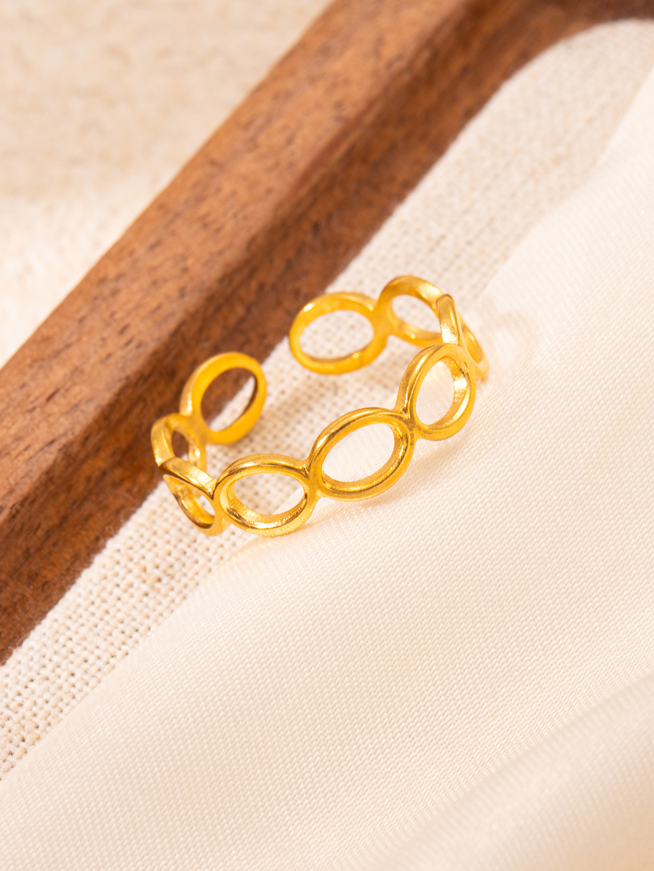 欧美时尚ins风简约钛钢戒指18k镀金不规则几何不锈钢女士饰品热销详情32