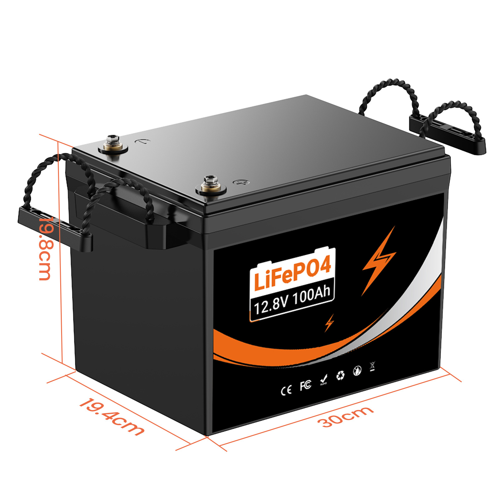 12v100AH lithium iron phosphate battery outdoor RV battery backup energy storage power, lead-modified high-capacity pic 1