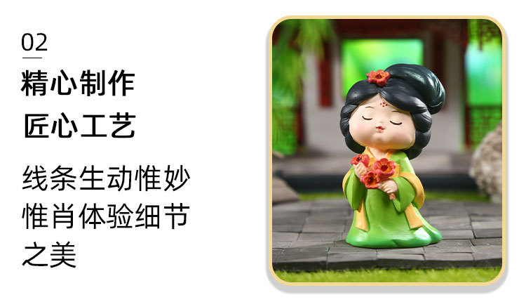 Tang Palace Night Banquet, national trend ancient style, Tang Dynasty Ever-Bright City, cute doll ornaments, home and office desk small ornaments pic 11