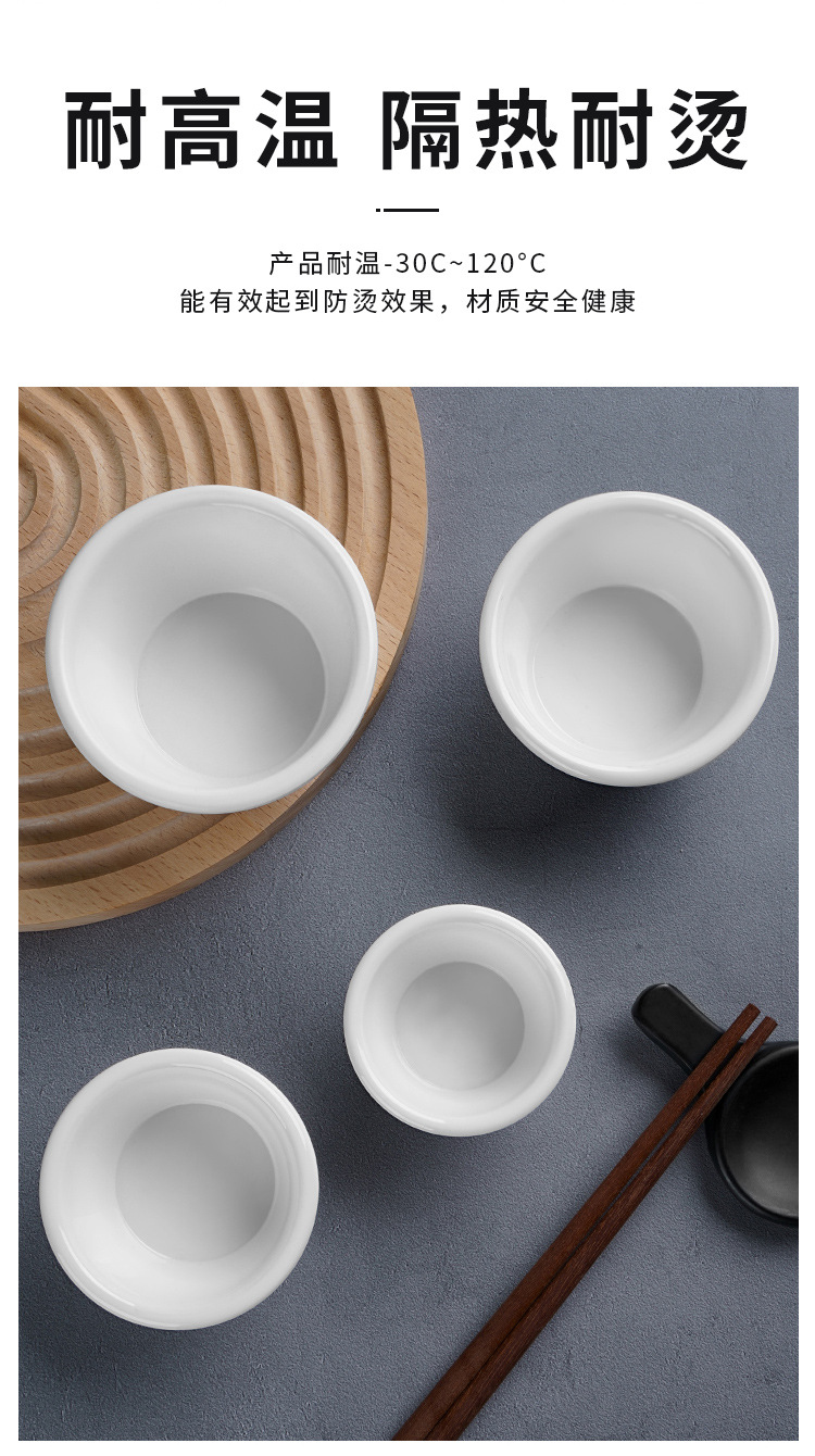 密胺圆形酱油碟白色日式密胺火锅调料碟快餐小菜碟味碟塑料味碟详情6