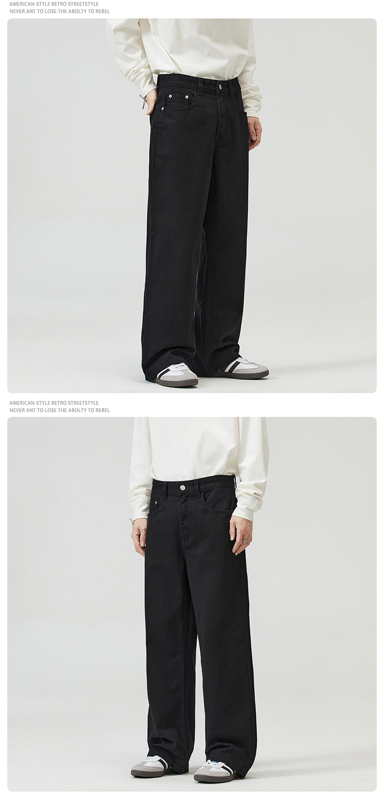 JIAMU三色美式baggyjeans美拉德中性牛仔裤男女休闲宽松直筒休闲详情19