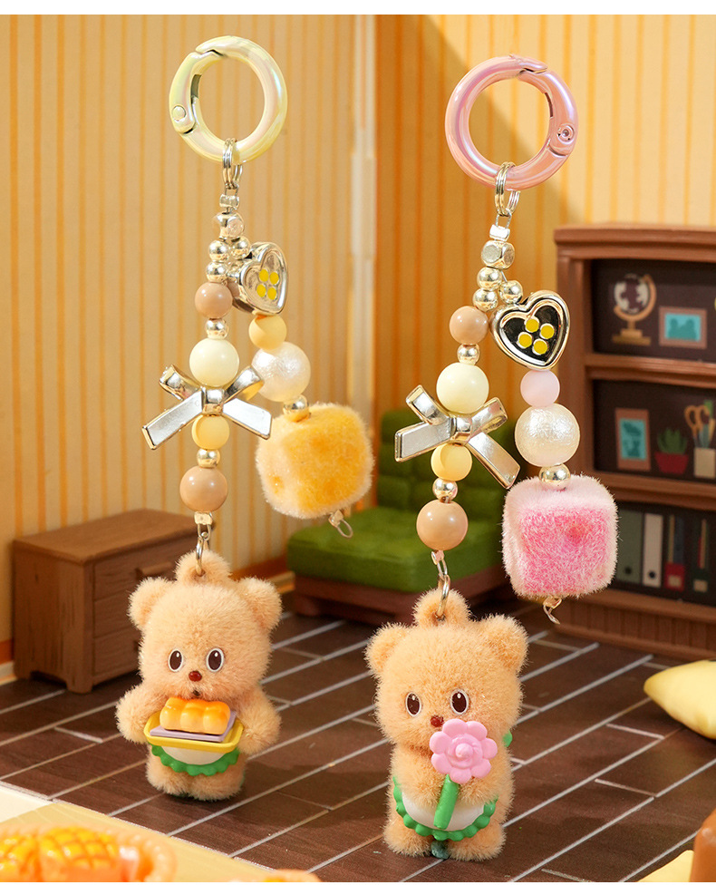 Butter Bear Star Man, cute plush keychain pendant, small pendant pic 11