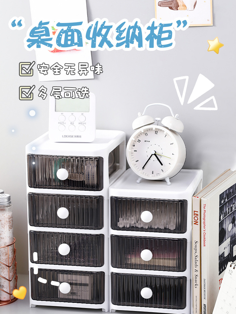 Desktop large-capacity storage box, dressing table, skin care product organization rack, multi-layer drawer storage box for student stationery pic 2