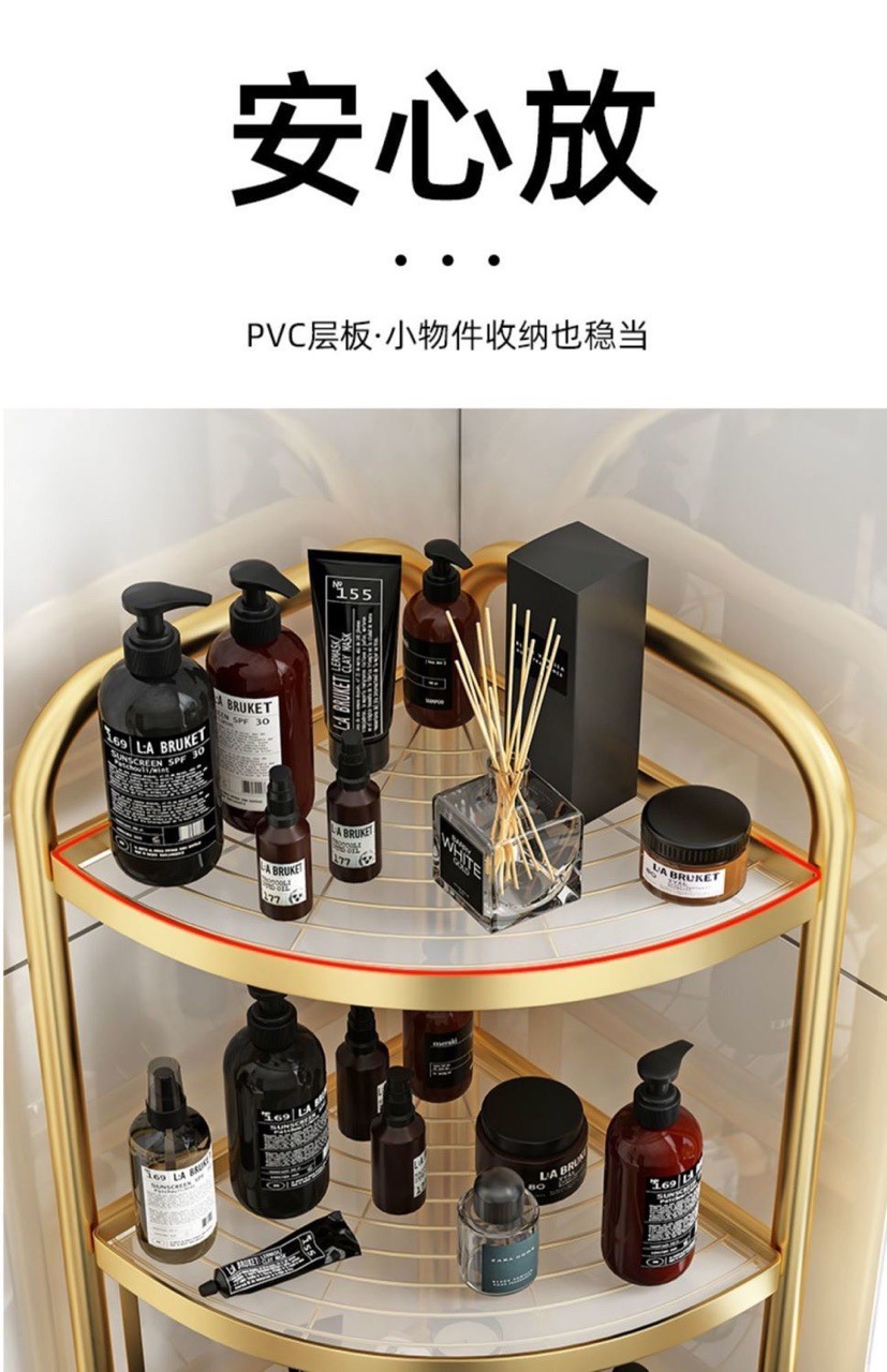 卫生间免安装置物架浴室三角脸盆架多层化妆品毛巾洗漱用品收纳架详情10