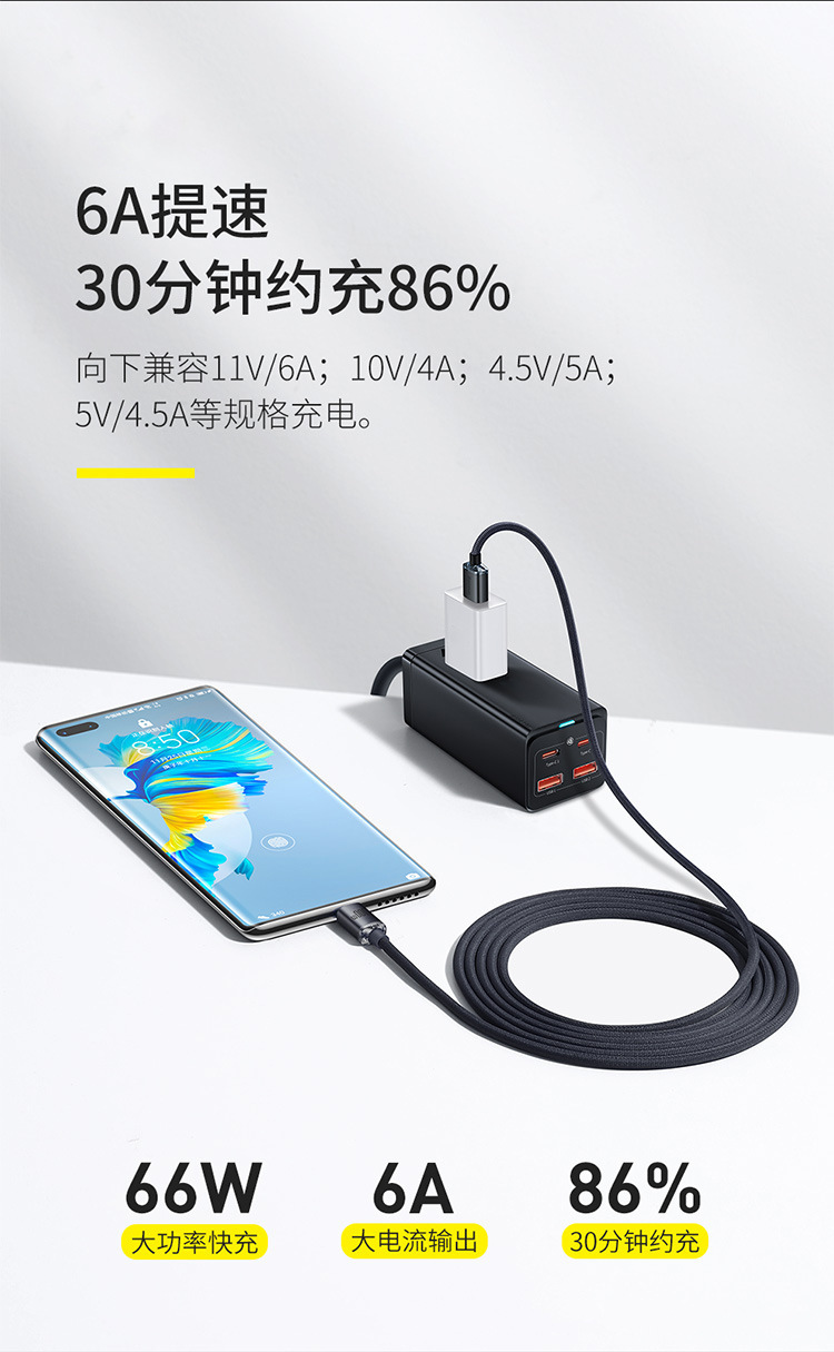 120Wtypec充电线超级快充数据线适用华为vivo小米usb充电器线详情5