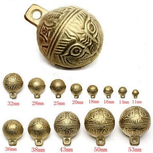 Bells, brass bells, bronze single-character bell pendants, small pendants, diy ornaments, Christmas raw copper bells pic 23
