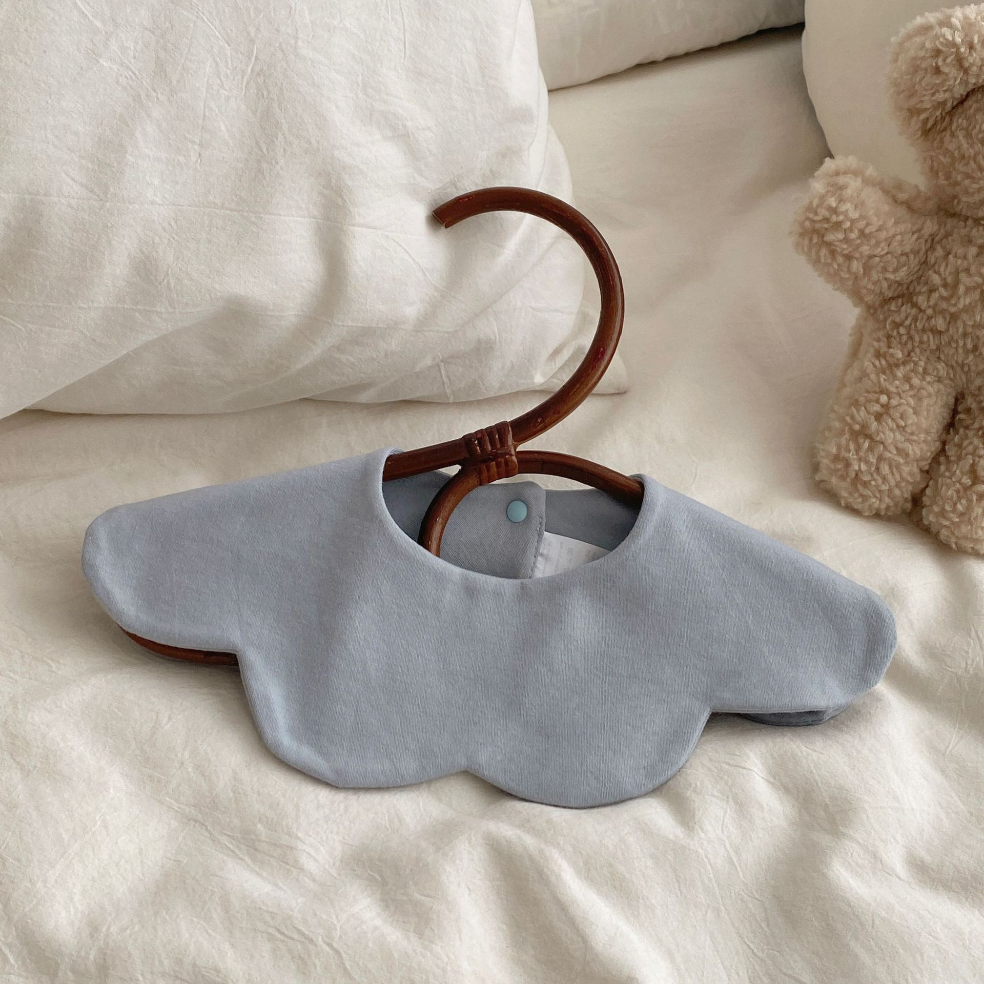 婴儿口水巾宝宝纯棉A类花瓣围兜纯色加厚双面口水巾秋冬1-3岁详情29