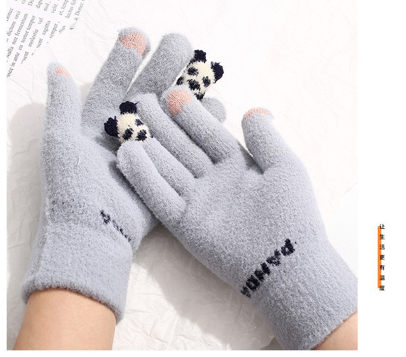 小熊触屏手套秋冬季女加绒加厚户外保暖骑行骑车棉手套厂家批发详情8