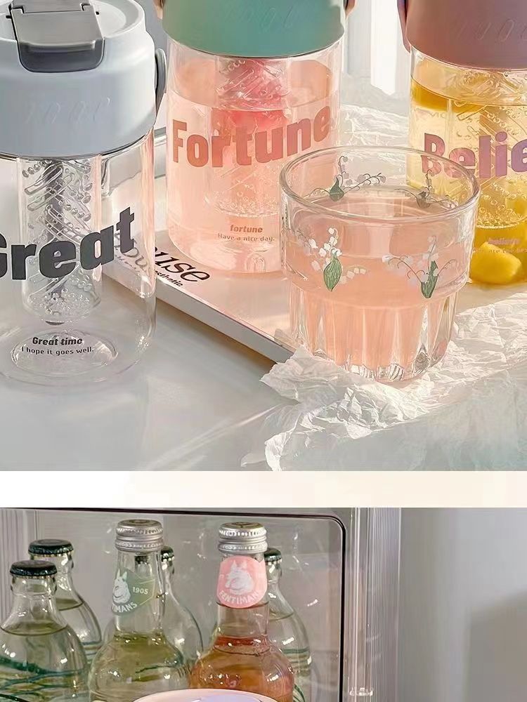 Summer large-capacity water cup, high appearance level portable sports straw cup, new model with tea strater, student cup pic 13