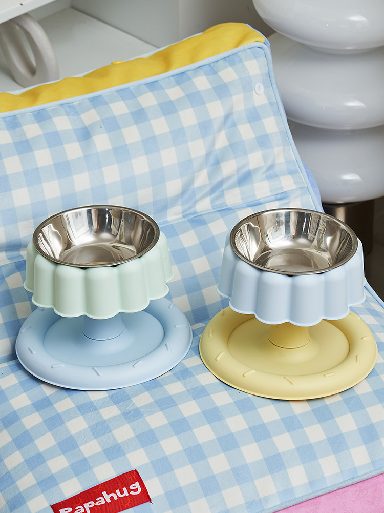 Pet stainless steel anti-knock cat food plate, high rack bowl, pet birthday bowl, dog rice bowl, detachable and easy to clean pic 18