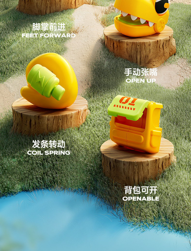 跨境卡通恐龙免电池行走玩具儿童创意上链发条幼儿园模型玩具详情3
