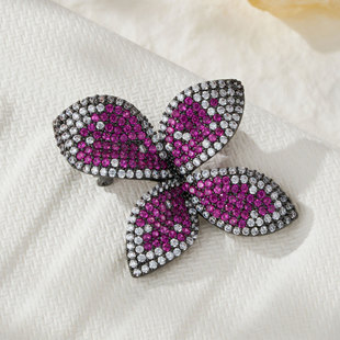 Luz de lujo multicolor cuatro flores broche aleación de cobre micro incrustado con circonio perlas de agua dulce premium sense vestimenta nuevos pins para mujeres pic 1