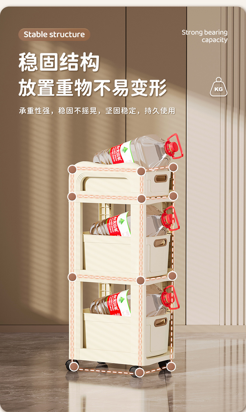 The schoolbag rack, drawer-type movable trolley, book storage rack under the table, multi-layer bookshelf and mobile rack save space pic 7